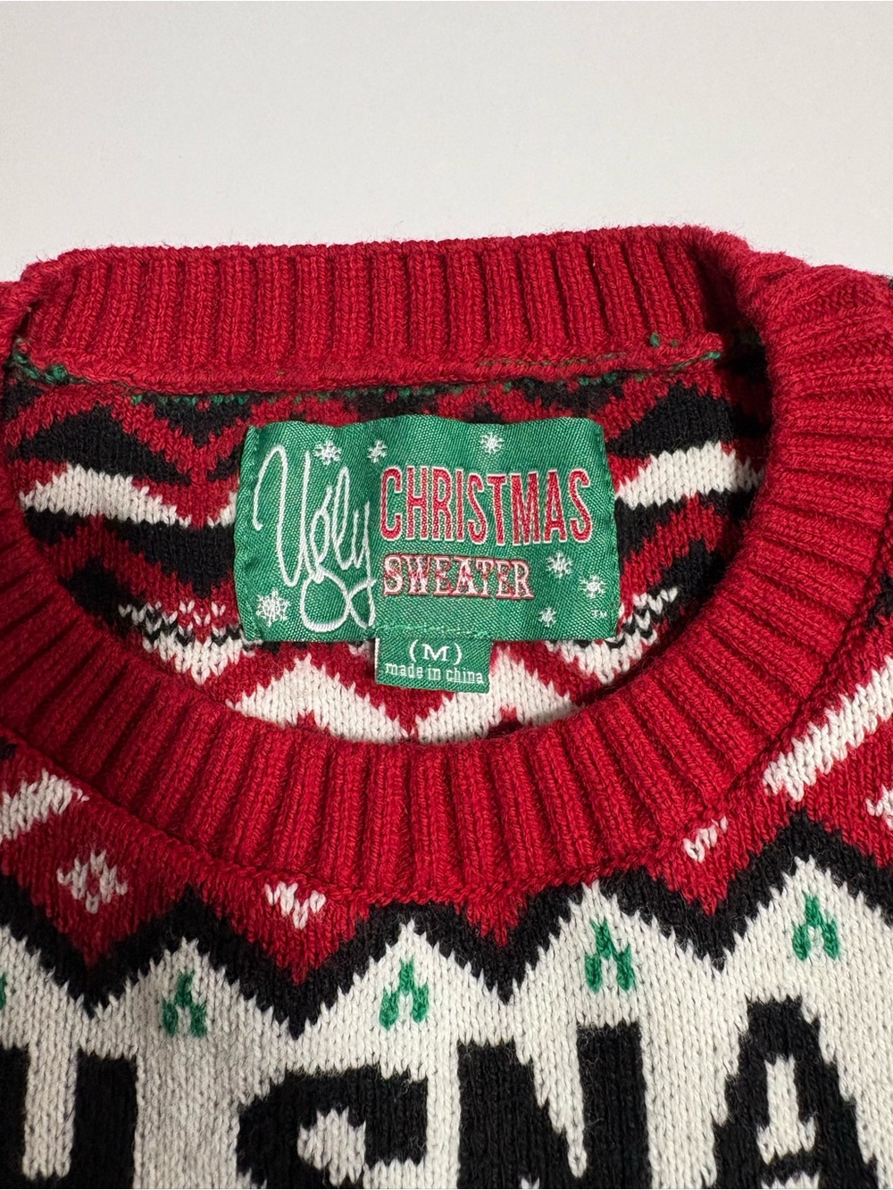 Ugly Christmas Sweater Red Gingerbread "OH SNAP" Crewneck size M - Picture 5 of 7